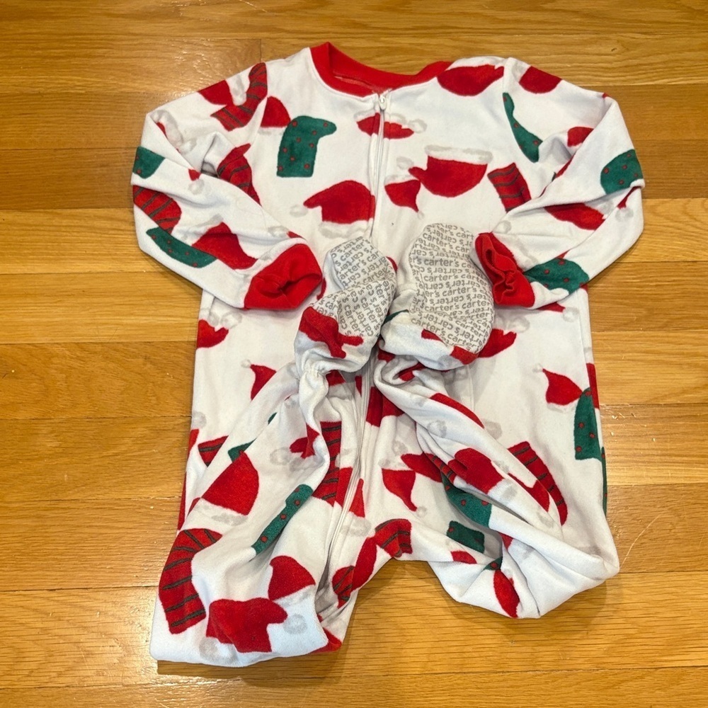 Carter's Red and Green Holiday Footie